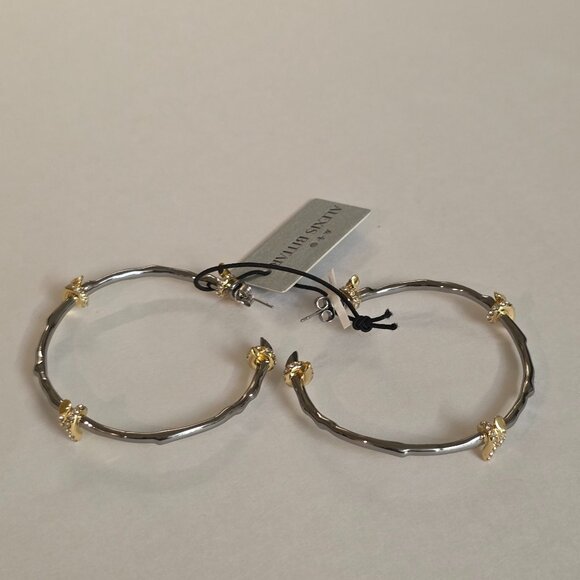 Alexis Bittar Barbed Wire Hoop Earrings - Gunmetal - Picture 8 of 13